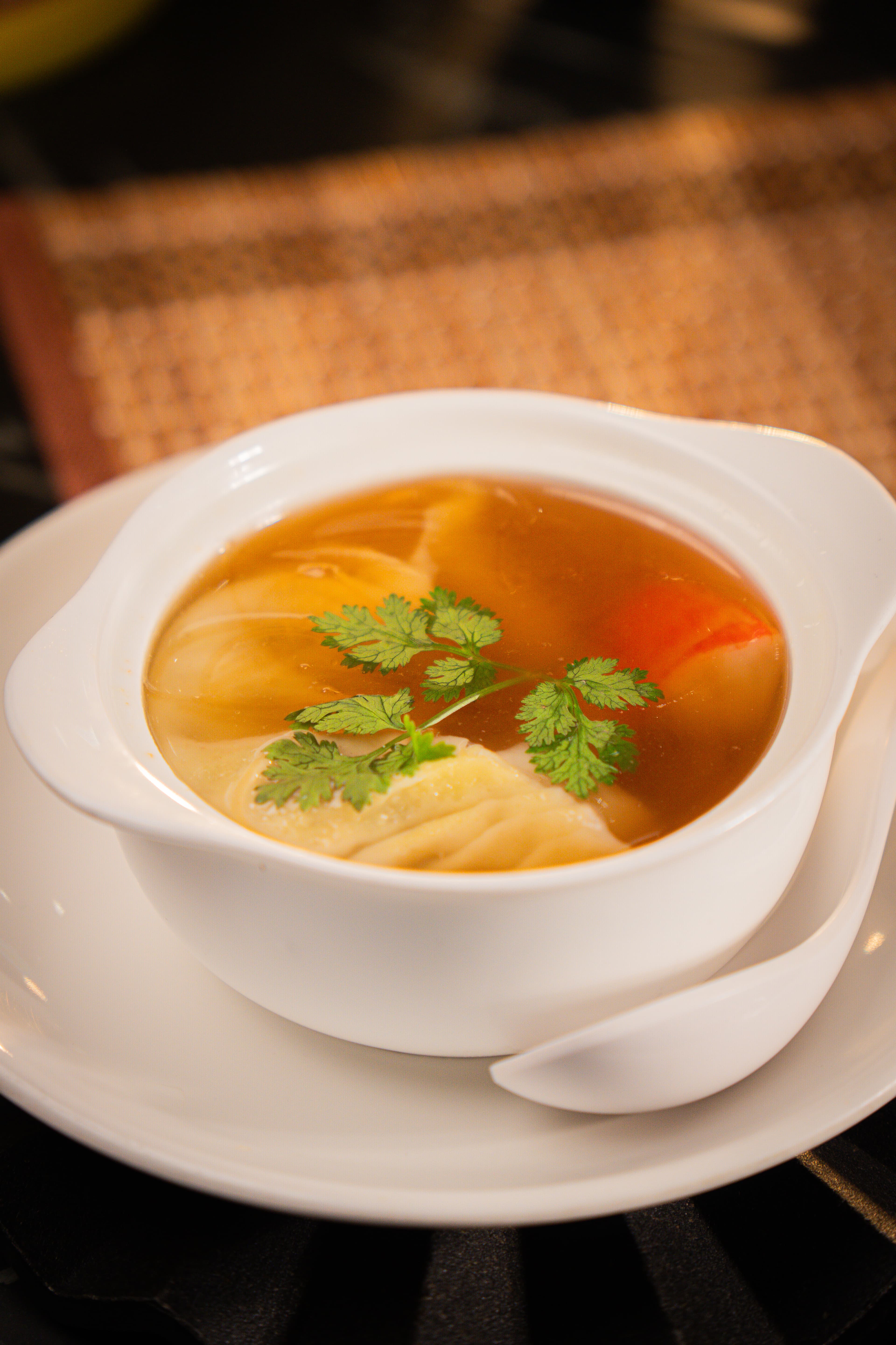 Foo Hou Dim Sum wonton soup served warm