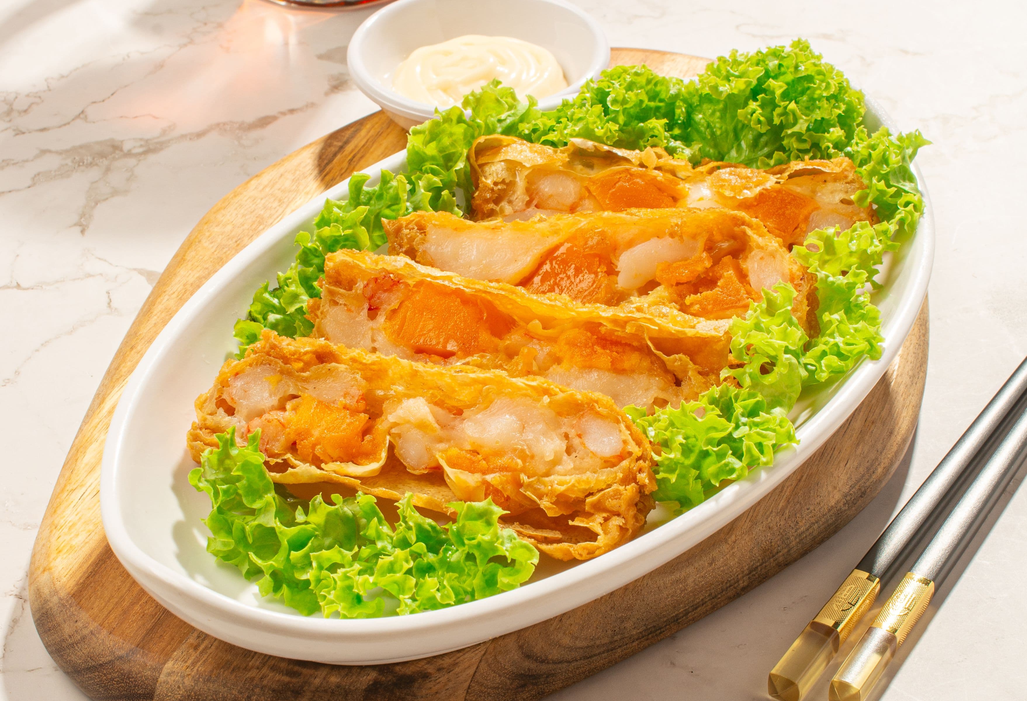 Foo Hou Dim Sum 咸蛋虾卷 Shrimp Roll with Salted Egg